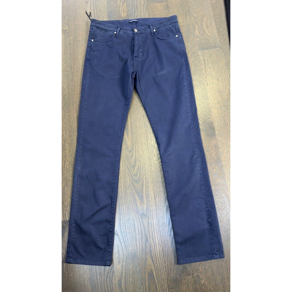 NEW BUGATCHI Solid Flat Front Chino Pants Contemporary Fit Navy 32 X 34‎ - Picture 1 of 3